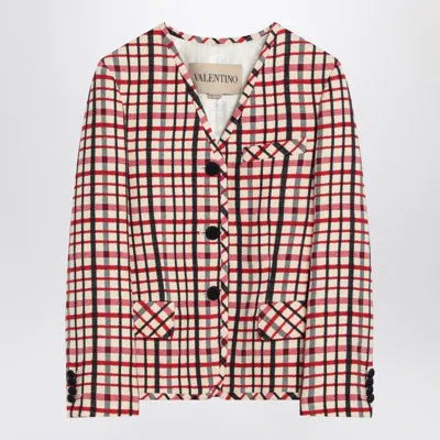 VALENTINO VALENTINO GARAVANI CHECK-PATTERN JACKET IN AND