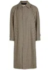 Valentino Coat With Vichy Pattern In Cotton And Wool In Neutral