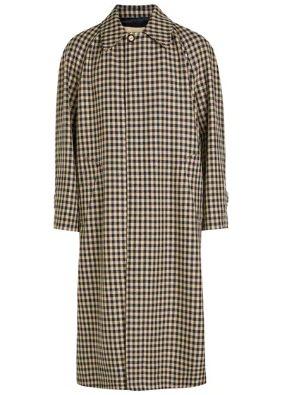 Valentino Garavani Checked Woven Coat In Neutral