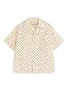 Valentino Cotton Poplin Bowling Shirt With Cherryfic Print In Neutral