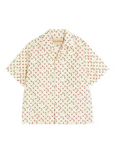 Valentino Garavani Cherryfic Cotton Shirt In Neutral