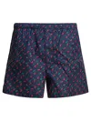 Valentino Swim Short "cherryfic" All-over Print In Blue
