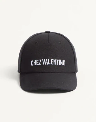 VALENTINO GARAVANI VALENTINO GARAVANI CHEZ VALENTINO COTTON BASEBALL CAP WITH EMBROIDERY