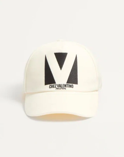 VALENTINO GARAVANI VALENTINO GARAVANI CHEZ VALENTINO COTTON BASEBALL CAP WITH EMBROIDERY