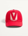 Valentino Garavani Chez Cotton Baseball Cap With Embroidery In Pink/butter