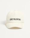 Valentino Ivory Cotton Baseball Cap With Adjustable Embroidered Logo In Black/ivory