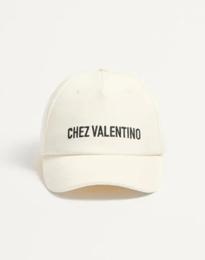 VALENTINO GARAVANI VALENTINO GARAVANI CHEZ VALENTINO COTTON BASEBALL CAP WOMAN BLACK/IVORY 58