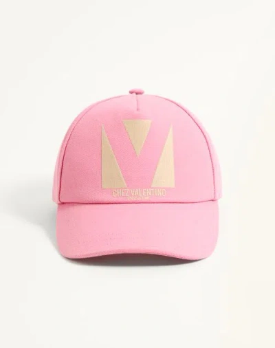 VALENTINO GARAVANI VALENTINO GARAVANI CHEZ VALENTINO COTTON BASEBALL CAP WOMAN PASTEL PINK/BUTTER 57