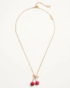 Valentino Garavani Red Necklace With Cherry-shaped Pendant And Vlogo Detail In Brass Woman In Antique Brass/red