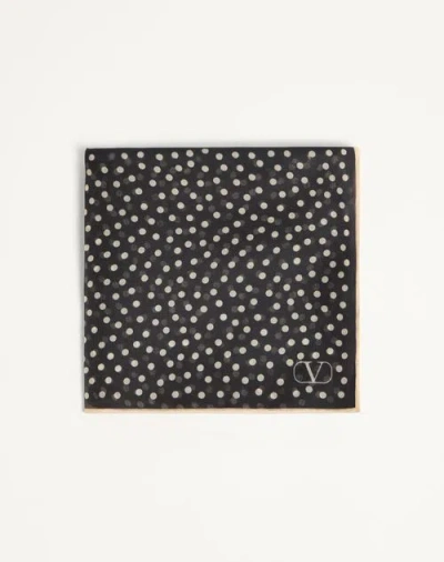 Valentino Garavani Chez Silk Pocket Square Woman Black/butter Uni