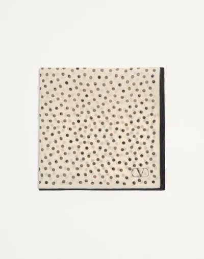 Valentino Garavani Chez Silk Pocket Square Woman White/blue Uni