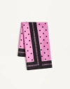 Valentino Silk Scarf In Black/fuchsia