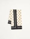 Valentino Polka Dot Logo-print Silk Scarf In Butter/black