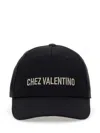 Valentino Cotton Baseball Cap With Embroidery In Black