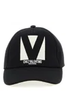Valentino Garavani Black Hat With Logo On The Front In Cotton Man In Black