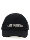 Valentino Garavani Midnight Blue Cotton Baseball Cap In Burgundy