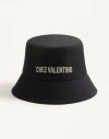 Valentino Garavani Chez  Cotton Bucket Hat With Embroidery In Black