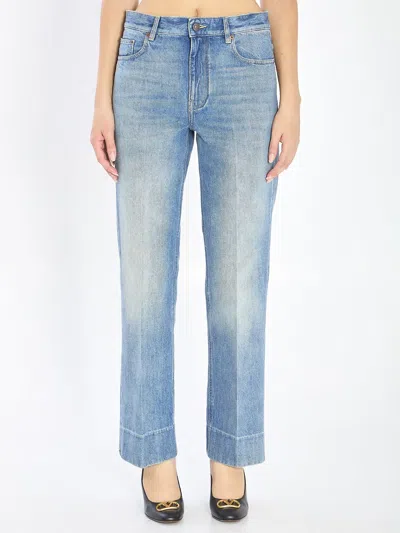 Valentino Garavani Chez  Denim Pants In Blue