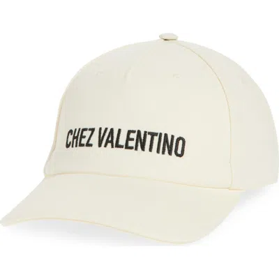 Valentino Garavani Cotton Baseball Cap In Neutral