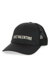 Valentino Garavani Chez  Embroidered Trucker Hat In Black/ivory