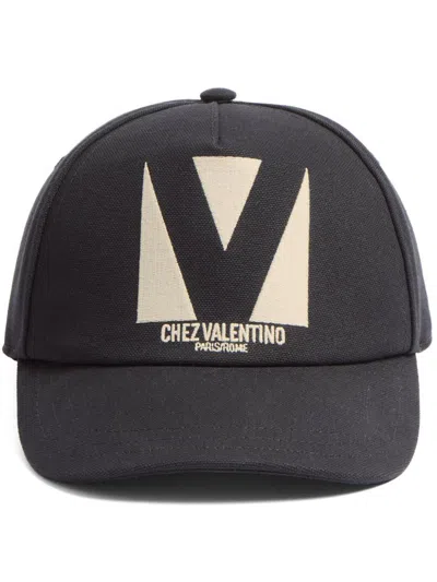 Valentino Garavani Black Chez Valentino Baseball Cap