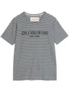Valentino White Roundneck Striped T-shirt