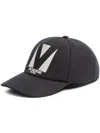Valentino Garavani Black Hat With Logo On The Front In Cotton Man