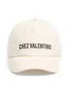 Valentino Garavani Ivory Cotton Baseball Cap With Adjustable Embroidered Logo