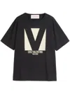 Valentino Cotton Crew Neck T-shirt Drop Shoulder In Black