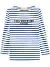 Valentino Long Sleeve Cotton T-shirt With Striped Pattern