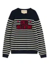 Valentino Garavani Crewneck Sweater With Bold Jacquard Motif In Black