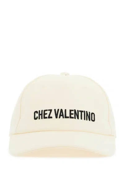 VALENTINO GARAVANI VALENTINO GARAVANI CHEZ VALENTINO IVORY BASEBALL CAP
