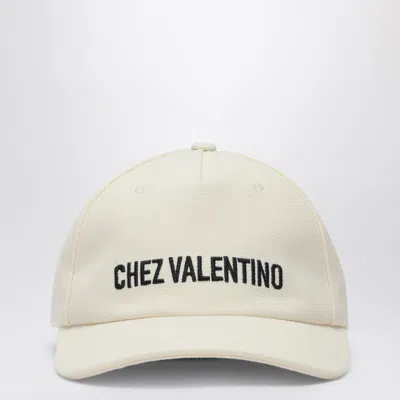 Valentino Garavani Chez Valentino Ivory Baseball Cap In Neutral