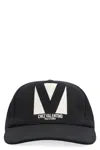 Valentino Garavani Black Hat With Logo On The Front In Cotton Man