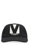 Valentino Garavani Black Hat With Logo On The Front In Cotton Man