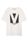 Valentino V-logo Print Cotton Jersey T-shirt In White
