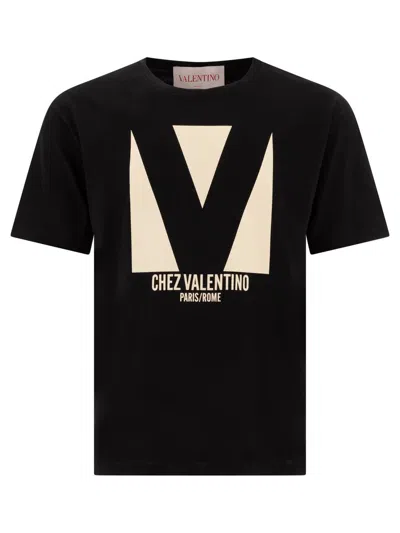 Valentino Chez-print T-shirt In Black