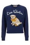 Valentino Cotton Sweatshirt In Blue