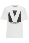 Valentino Crewneck Graphic Print Ribbed Short-sleeve Cotton Jersey