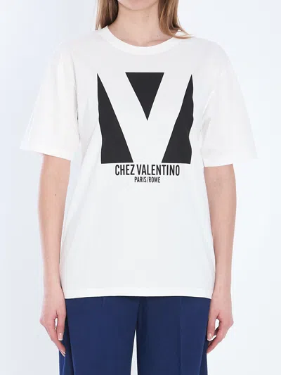Valentino Garavani White Cotton T Shirt In Neutral