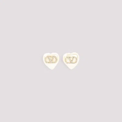 Valentino Garavani Chic Bronze Abaca Earrings In Metallic