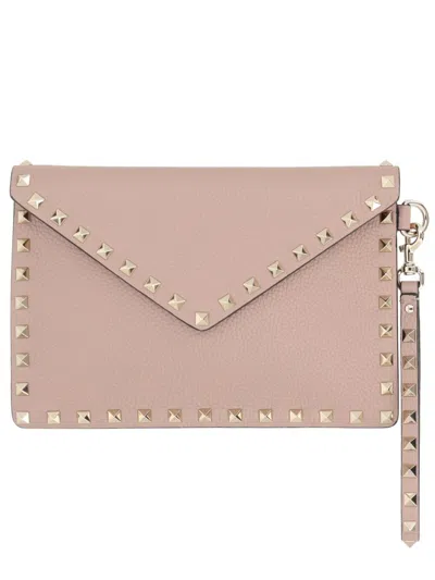 Valentino Garavani Chic Wool Clutch Bag In Red