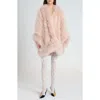 Valentino Silk Faux Fur Coat In Rose Mist