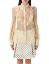 Valentino Chiffon And Lace Shirt
