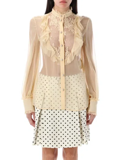 VALENTINO VALENTINO GARAVANI CHIFFON BLOUSE WITH MOCK NECK