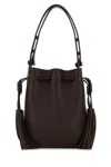Valentino Garavani Chocolate Leather Vlogo Signature Bucket Bag In Brown