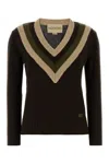 Valentino Garavani Chocolate Wool Sweater In Brown