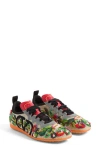 Valentino Embroidered Canvas Sneakers Rubber Sole In Floral Print