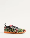 Valentino Garavani Embellished Canvas Chromathon Sneakers In Multicolour