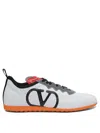 Valentino Perforated Nappa Leather Chromathon Sneakers In White